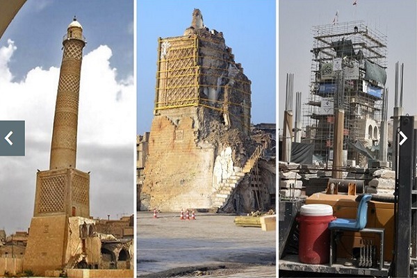 یونسکو: بازسازی مسجد موصل در آستانه تکمیل است + فیلم