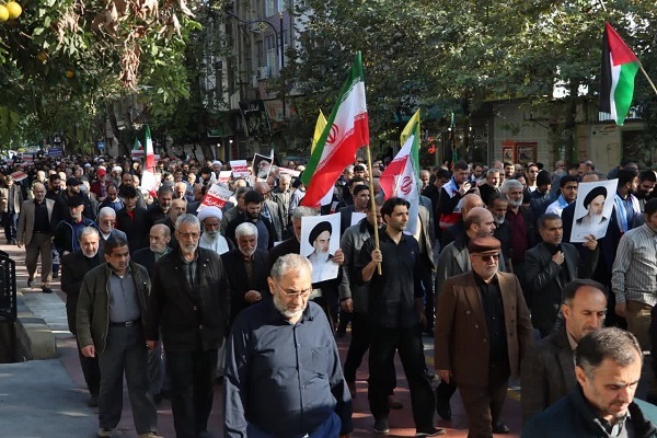 راه‌پیمایی محکومیت جنایات اسرائیل و حمایت از مردم مظلوم غزه و لبنان در ساری