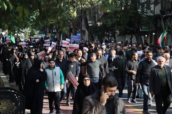 راه‌پیمایی محکومیت جنایات اسرائیل و حمایت از مردم مظلوم غزه و لبنان در ساری