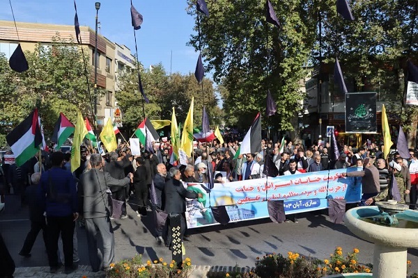 راه‌پیمایی محکومیت جنایات اسرائیل و حمایت از مردم مظلوم غزه و لبنان در ساری