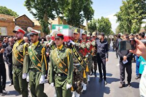 مراسم وداع با شهید امیرحسین باقرلو‎ در خوی