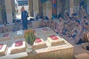 تجدید میثاق سربازان لشکر ۲۵ کربلا با شهدا در باغ‌موزه دفاع مقدس مازندران