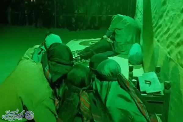 تقارن تشییع شهید خوشنام با آیین تعزیه شهادت حضرت زهرا(س) در امره ساری