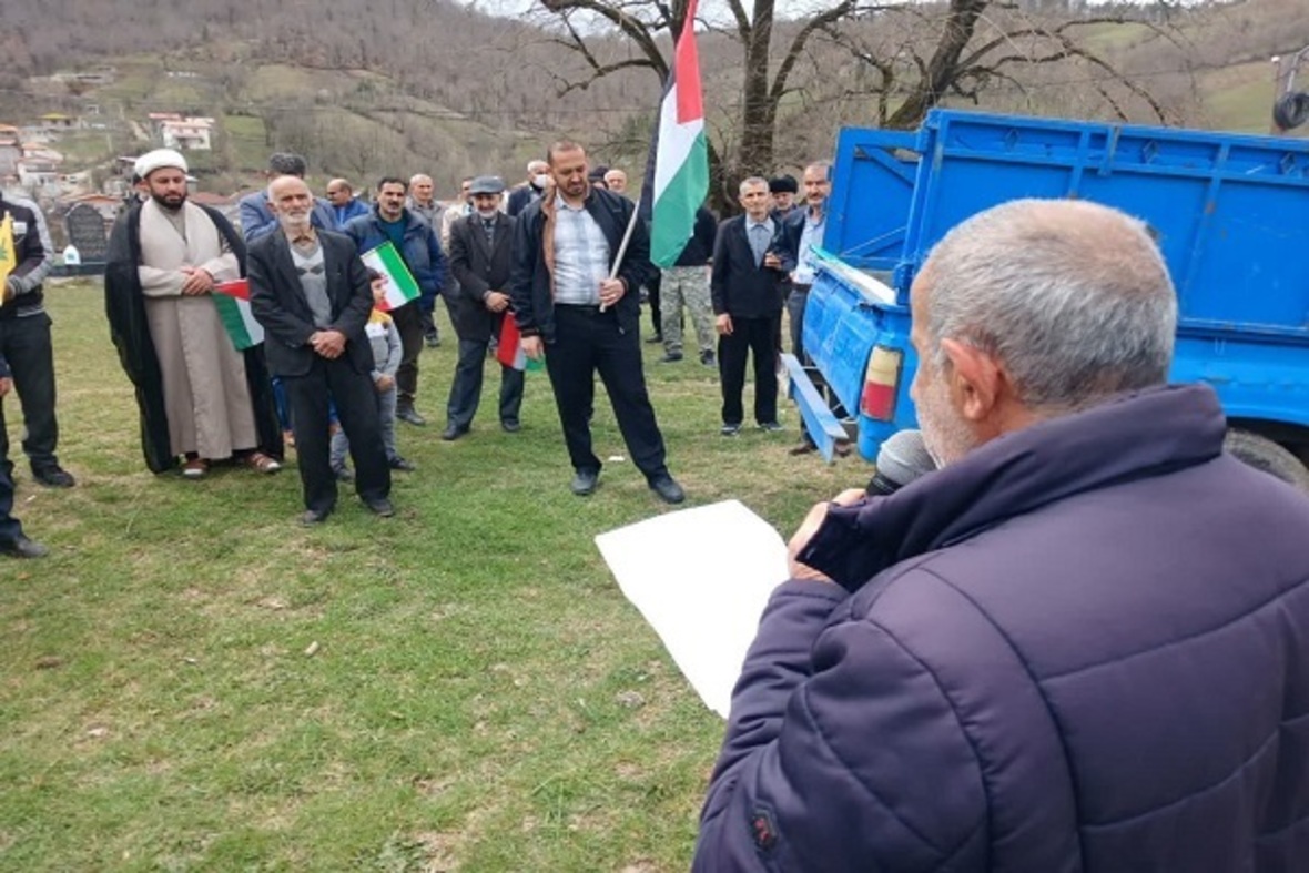 راه‌پیمایی روز قدس مردم روزه دار و مومن روستای سنگده بخش دودانگه ساری