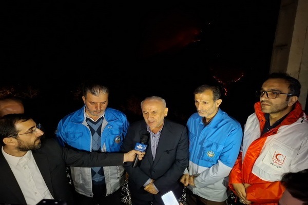 بازدید استاندار مازندران از تونل مکارود و جنگل درگیر آتش الیت