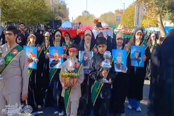 تشییع باشکوه ده آلاله سرخ از کربلای ایران؛ ساری در سالروز شهادت حضرت زهرا(س)