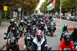 Ratusan Biker Motor Konvoi Bawa Bendera Palestina di Den Haag Belanda